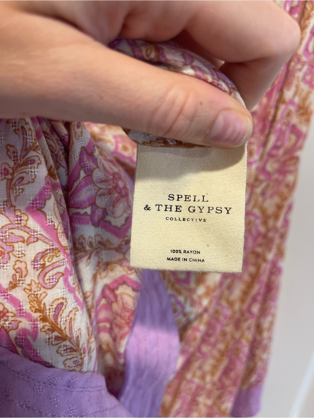 Spell Lavender and Pink High-Low Floral Wrap Skirt - Picture 4 of 5